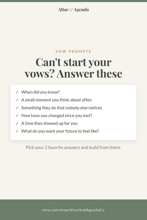 Pinterest graphic: wedding vow prompts